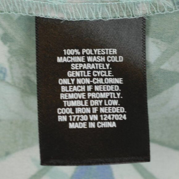 Mossimo Women's XS Green Blue Abstract Woven Scoop Neck Tank Top - Picture 7 of 7